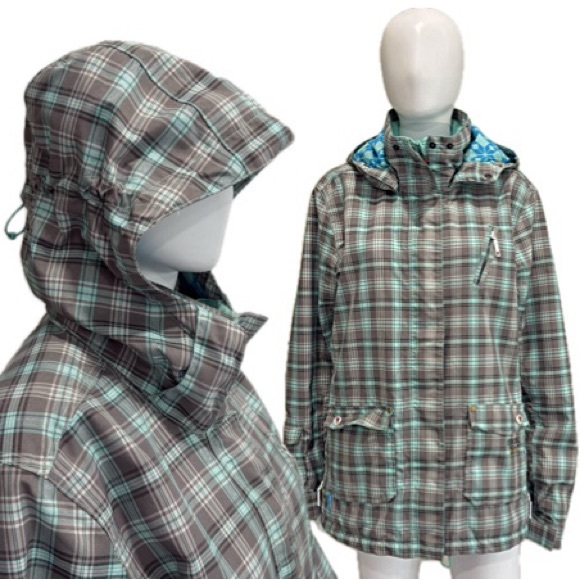 Special Blend Plaid Snowboarding Jacket Womens Size Large Removable Hooded Coat - Picture 1 of 16